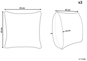 Conjunto de 2 almofadas de exterior com padrão geométrico cinzentas 45 x 45 cm VALSORDA Beliani