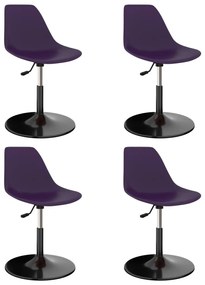 Cadeiras de jantar giratórias 4 pcs PP lilás