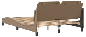 Estrutura cama cabeceira 120x200 cm couro artificial cappuccino