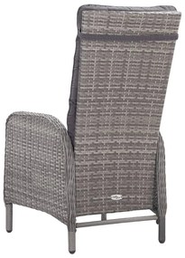 3 pcs conjunto de bistrô para jardim vime PE e vidro cinzento