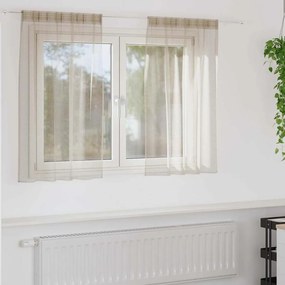 vidaXL Cortina de Voile 2 pcs Areia 140 x 140 cm Poliéster