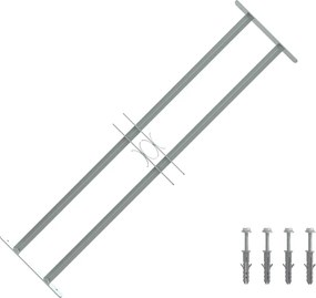vidaXL Grelha segurança ajustável p/ janelas com 2 traves 700-1050 mm