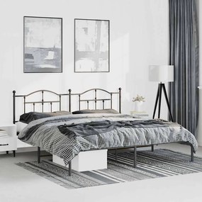 Estrutura de cama com cabeceira 183x213 cm metal preto