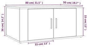 Mesa de centro 80x50x36 cm derivados madeira cinzento cimento