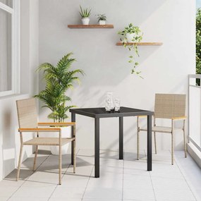 vidaXL Cadeiras empilháveis para jardim 2 pcs Creme, Marrom