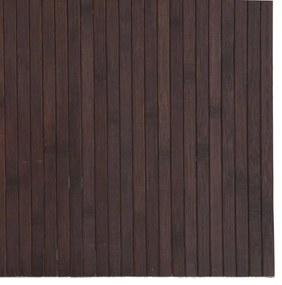 Tapete retangular 80x500 cm bambu castanho-escuro