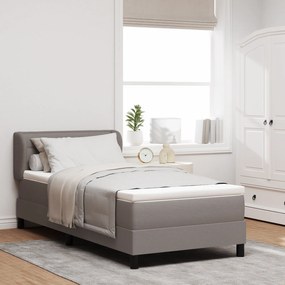 Cama Box com Colchão vidaXL Taupe 80x200 cm Tecido