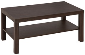 HOMCOM Mesa de Centro Mesa Auxiliar de 2 Níveis para Sala de Estar Escritório 90x45x45,5cm Nogueira