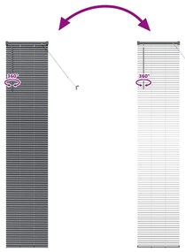 Persiana de Janela Cinzento-escuro 80 x 130 cm Alumínio
