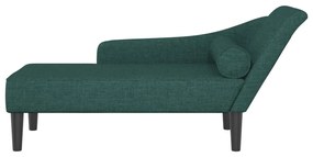 Chaise lounge com almofadões tecido verde-escuro