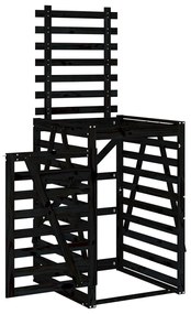 Abrigo para caixote do lixo 84x90x128,5 cm pinho maciço preto