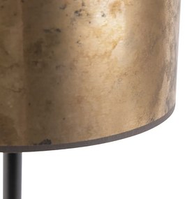 Candeeiro de mesa Art Déco preto com máscara de bronze antigo 35 cm - Simplo Moderno,Art Deco