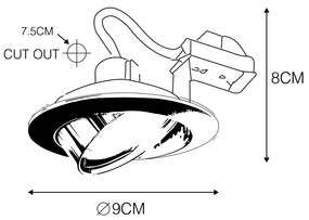 Foco embutido moderno em aço inclinável - Cisco Design,Moderno