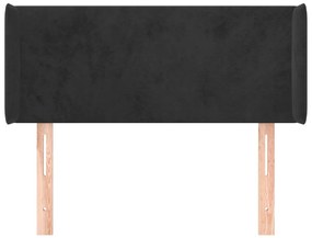 Cabeceira de cama c/ abas veludo 93x16x78/88 cm preto