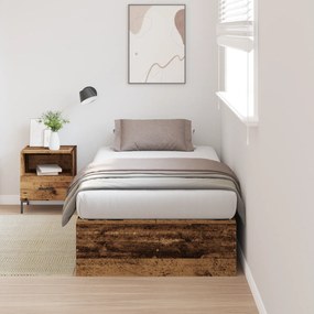 Cama de Armazenamento Madeira Velha 90x190 cm Madeira Engenharia