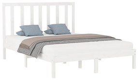 Estrutura de cama 160x200 cm madeira maciça branco