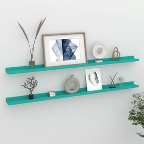 vidaXL Prateleiras de parede 2 pcs 115x9x3 cm azul