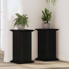 Suporte para Plantas Carvalho Preto 33x33x60 cm Madeira Revestida