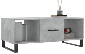 Mesa de centro 102x50x40 cm madeira processada cinza cimento