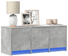 vidaXL Móvel de TV com luzes LED derivados de madeira cinzento cimento