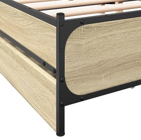 Estrutura de cama c/ gavetas derivados madeira carvalho sonoma