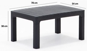 Conjunto de Lounge de Jardim Olimpos com 2 Poltronas e Mesa de Centro