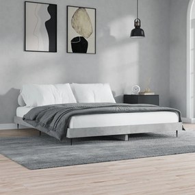 Estrutura de cama 200x200 cm derivados de madeira cinza cimento