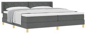 Cama Box com Colchão - Cinza Escuro 200 x 200 cm - Têxtil
