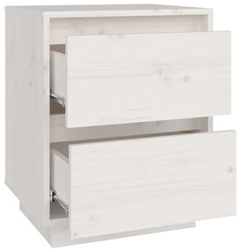 Mesas de cabeceira 2 pcs 40x35x50 cm pinho maciço branco