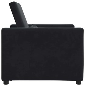 Sofá-cama Conversível 3 em 1 Veludo Preto