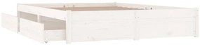 Estrutura de cama com gavetas 200x200 cm branco