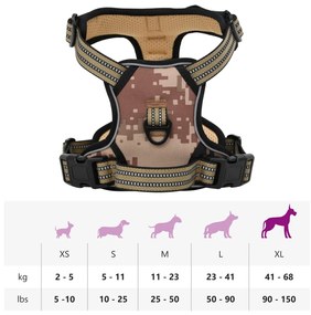 Peitoral para cães com faixas refletoras ajustável XL