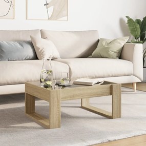 Mesa de centro luzes LED Infinity 70x53x30 cm carvalho sonoma