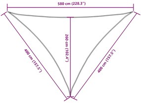 Para-sol vela tecido oxford triangular 4x4x5,8 m verde-escuro