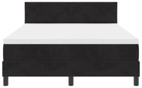 Cama Box Spring com Colchão Preto, 140x190 cm de Veludo