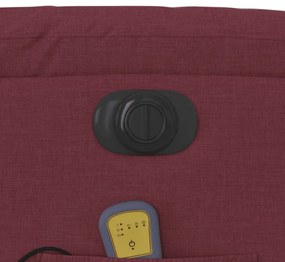 Poltrona reclinável de massagens elétrica tecido vermelho tinto
