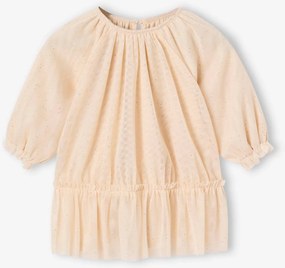 Vestido de tule para bebé menina dourado