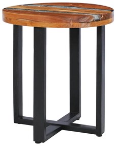 Mesa de centro 40x45 cm madeira de teca maciça e poliresina