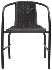 Cadeiras de jardim 6 pcs vime plástico e aço 110 kg