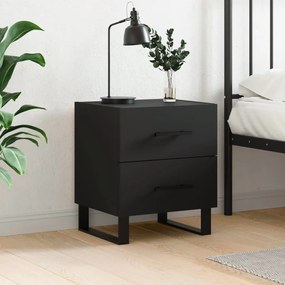 vidaXL Mesa de cabeceira 40x35x47,5 cm derivados de madeira preto