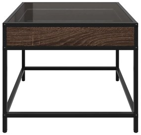 Mesa de centro luzes LED Infinity 50x50x41 cm carvalho castanho