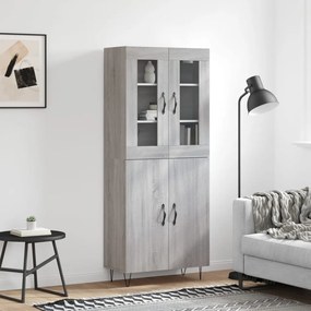 vidaXL Armário alto 69,5x34x180 cm derivados de madeira sonoma cinza