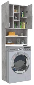 Armário máquina de lavar roupa 64x25,5x190 cm cinzento-cimento