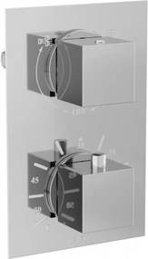 Mexen Cube misturadora termostática de banheira/chuveiro com 2 saídas, cromada - 77502-00