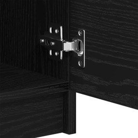 Estante para TV vidaXL Preto Carvalho 102x35x36,5 cm Madeira de engenh