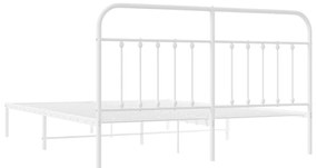 Estrutura de cama com cabeceira 180x200 cm metal branco