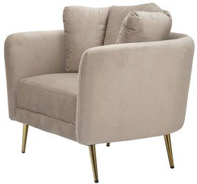 POLTRONA KIEV 88X77X74 CM CINZA E DOURADO