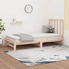 3108327 vidaXL Estrutura sofá-cama de puxar 2x(90x190) cm pinho maciço