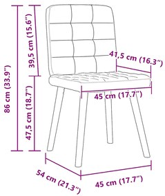 Cadeiras de jantar 2 pcs tecido cinzento-claro