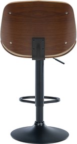 Banco de bar Nova em couro sintético e com estrutura preta 49,5 x 90-111 x 50 cm Cor Nogueira + Creme